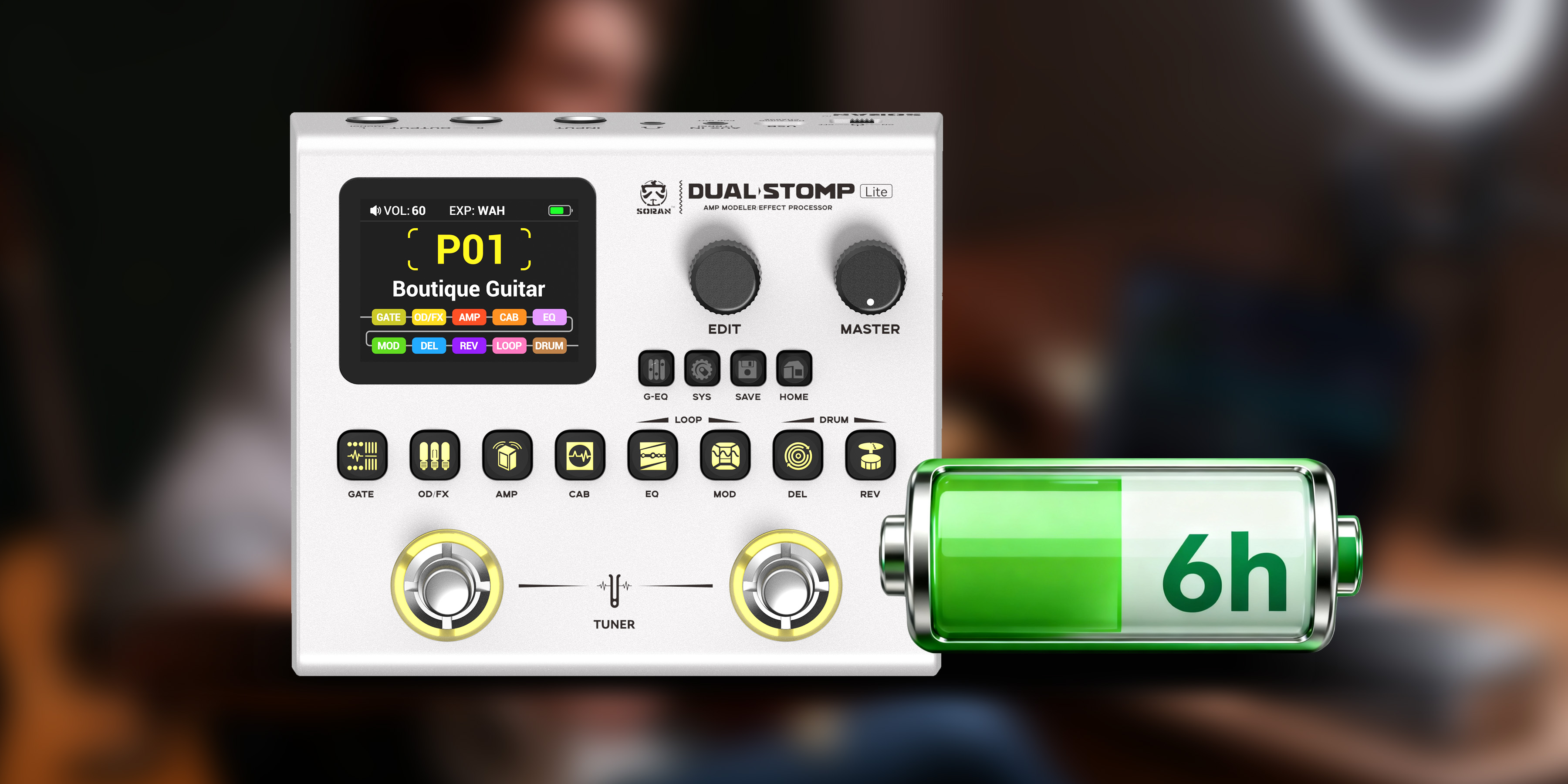 可充电锂电池，长达 6 小时续航