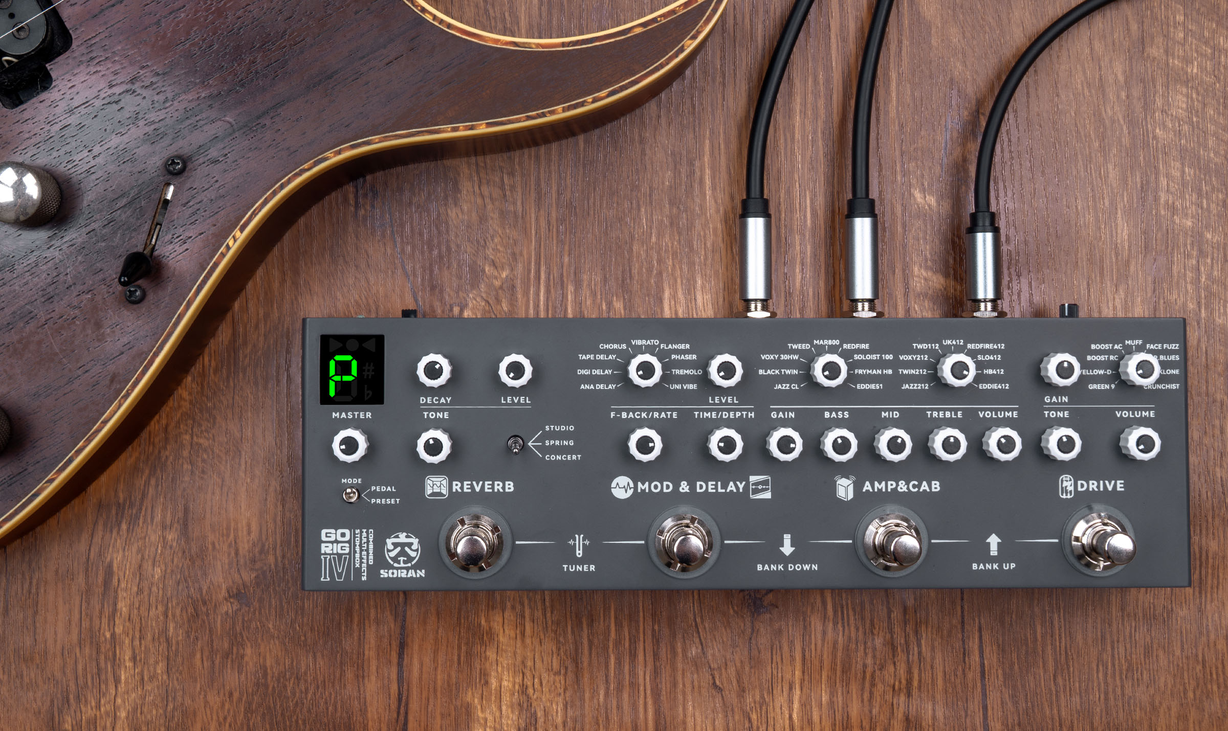 7 Core Effects Integrated, One Pedal for Practice, Rehearsal and Stage